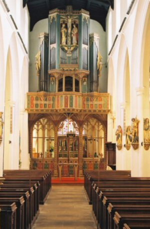 Photograph of the rood screen in All Saints Parish Church